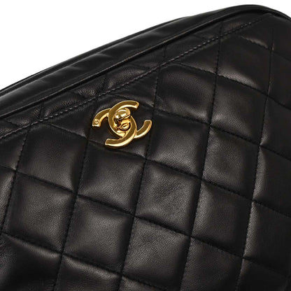 Chanel Black Lambskin Camera Bag Large