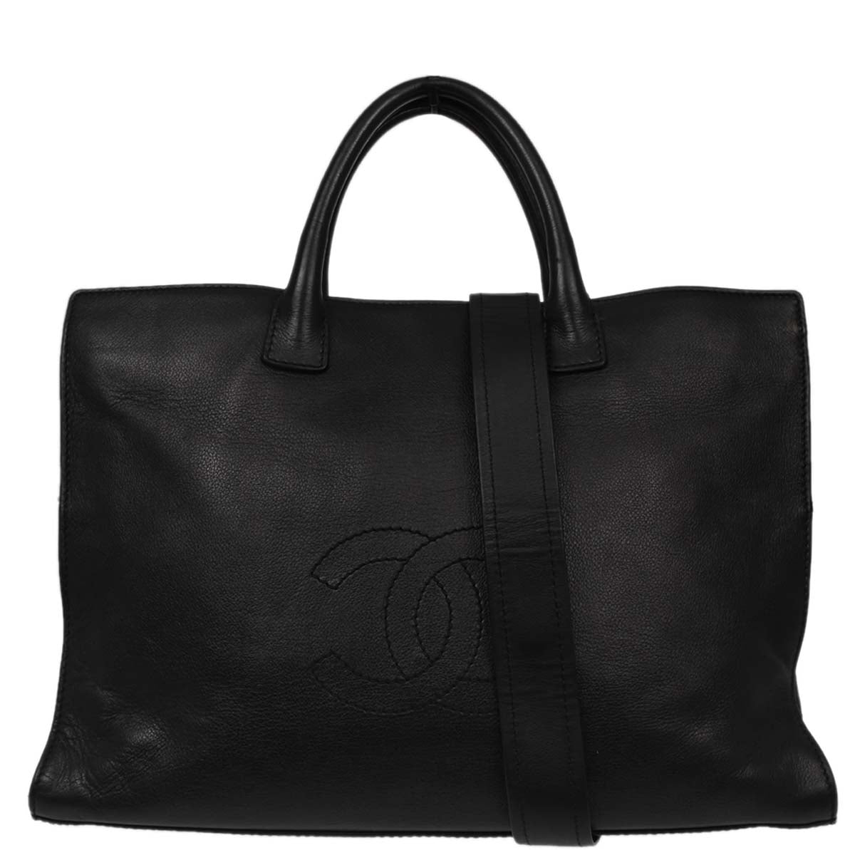 Chanel Black Calfskin 2way Shoulder Tote Bag