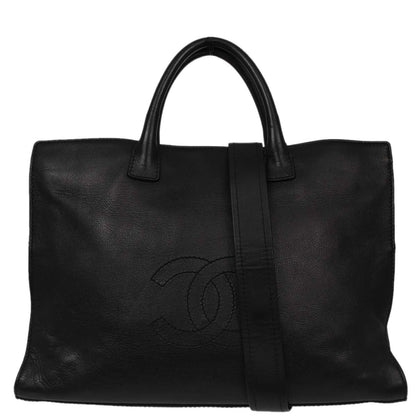 Chanel Black Calfskin 2way Shoulder Tote Bag