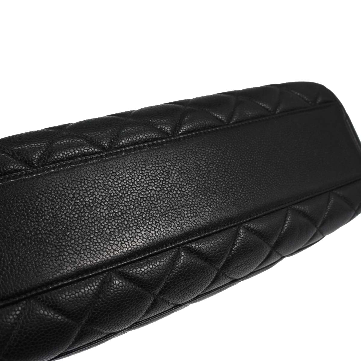 Chanel Black Caviar Skin Straight Flap Handbag