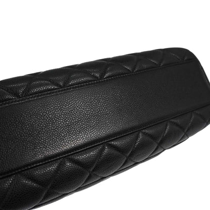 Chanel Black Caviar Skin Straight Flap Handbag