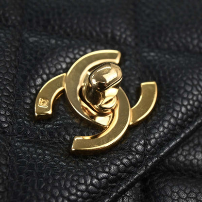 Chanel Black Caviar Skin Straight Flap Handbag
