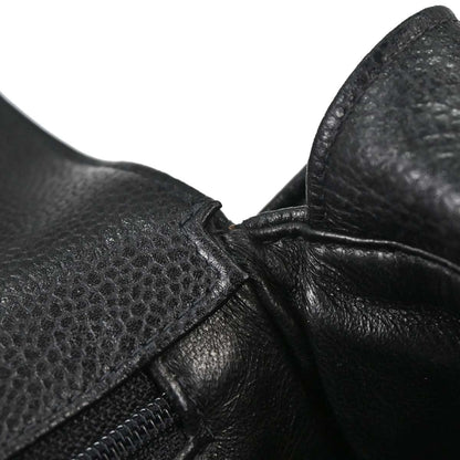 Chanel Black Caviar Skin Straight Flap Handbag