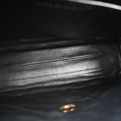 Chanel Black Caviar Skin Straight Flap Handbag