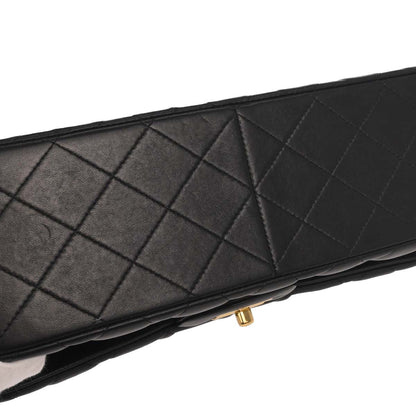 Chanel Black Lambskin Jumbo Classic Double Flap Shoulder Bag