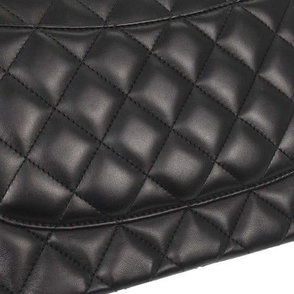 Chanel Black Lambskin Jumbo Classic Double Flap Shoulder Bag