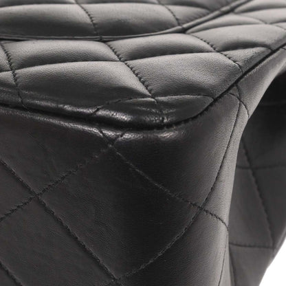 Chanel Black Lambskin Jumbo Classic Double Flap Shoulder Bag