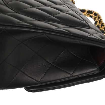 Chanel Black Lambskin Jumbo Classic Double Flap Shoulder Bag