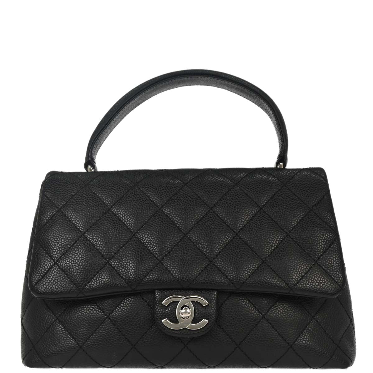 Chanel Black Caviar Skin Top Handle Handbag