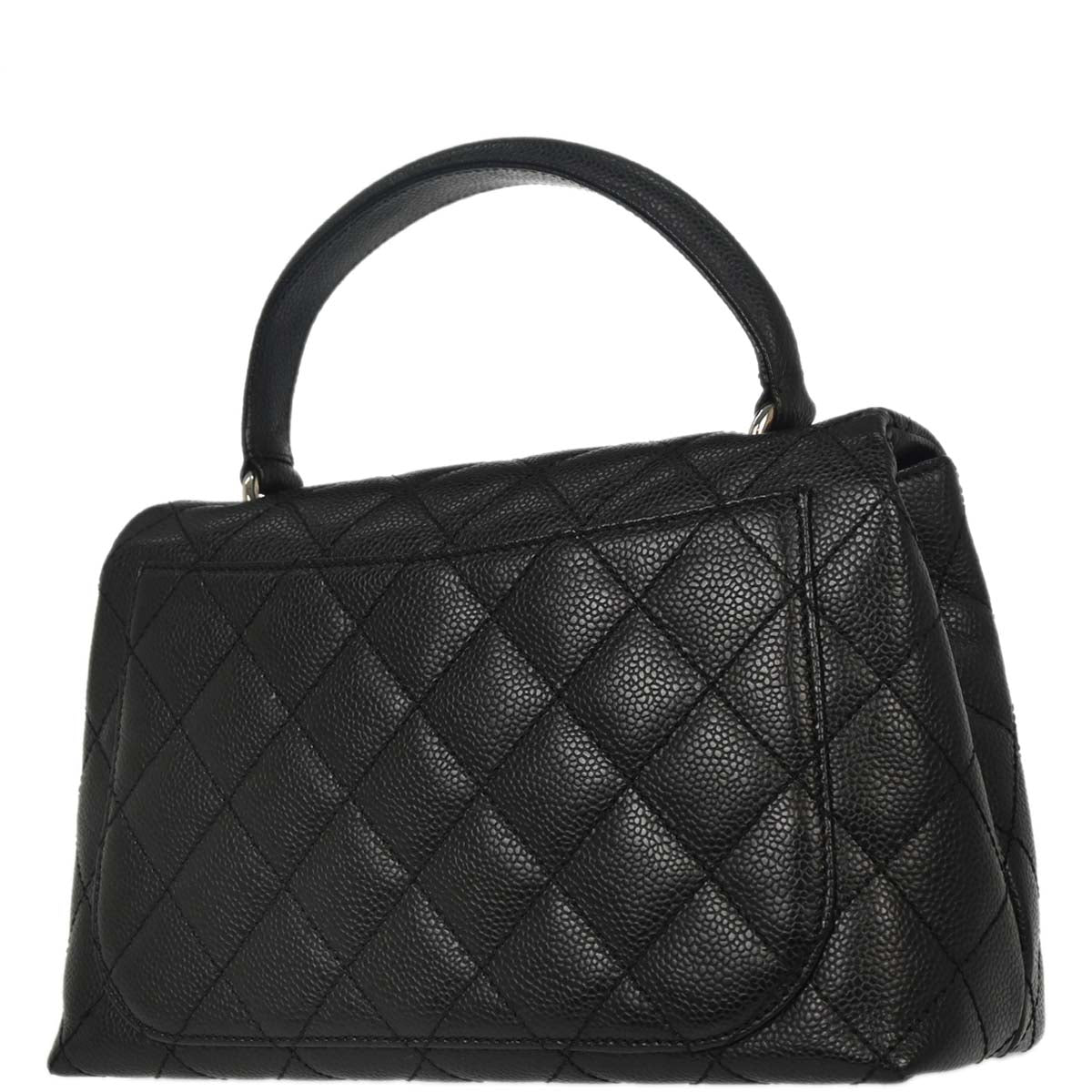 Chanel Black Caviar Skin Top Handle Handbag