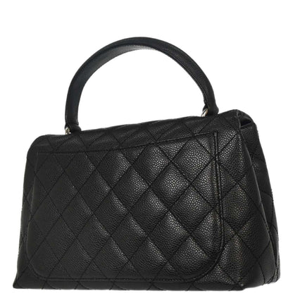Chanel Black Caviar Skin Top Handle Handbag