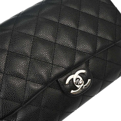 Chanel Black Caviar Skin Top Handle Handbag