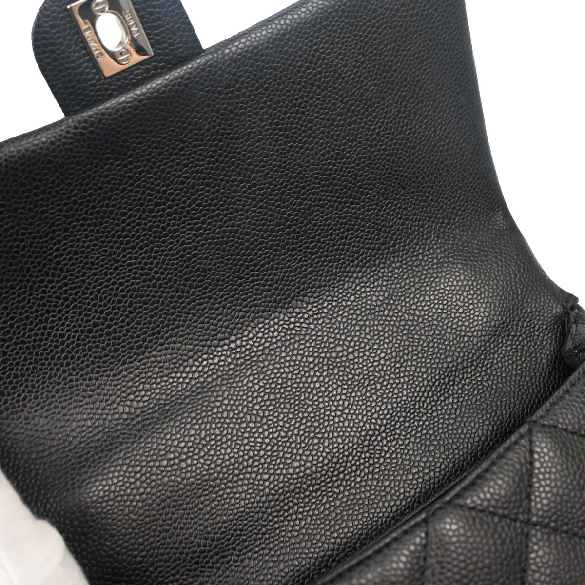 Chanel Black Caviar Skin Top Handle Handbag
