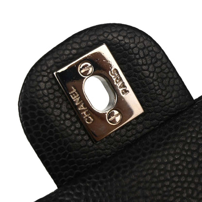 Chanel Black Caviar Skin Top Handle Handbag