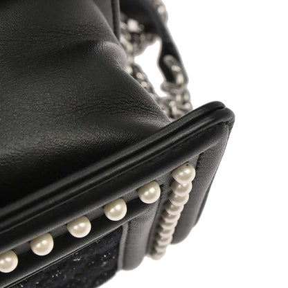 Boy Chanel Black Tweed Lambskin Small Chain Shoulder Bag