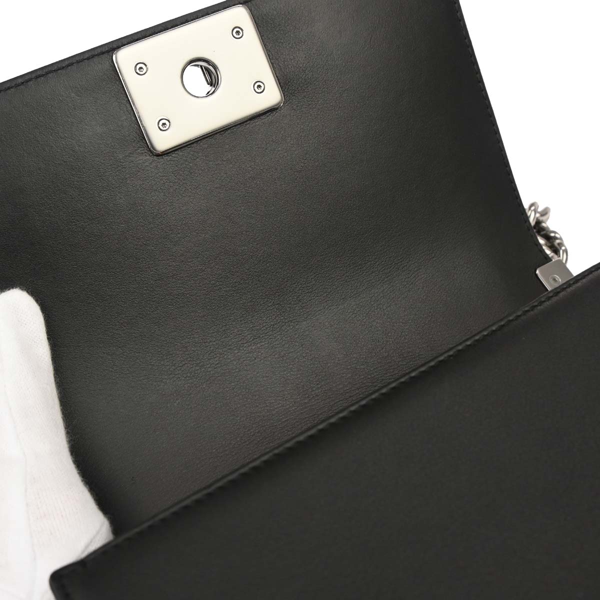 Boy Chanel Black Tweed Lambskin Small Chain Shoulder Bag