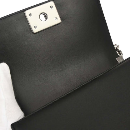 Boy Chanel Black Tweed Lambskin Small Chain Shoulder Bag