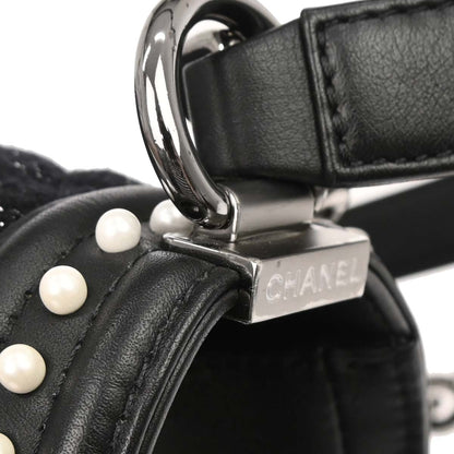 Boy Chanel Black Tweed Lambskin Small Chain Shoulder Bag