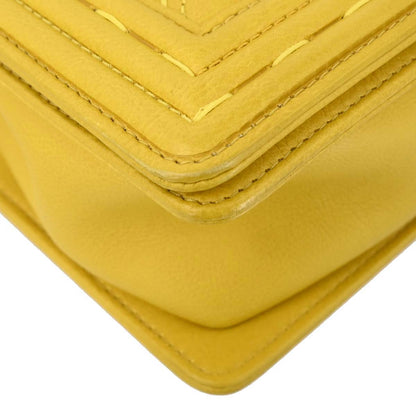 Boy Chanel Yellow Lambskin Medium Chain Shoulder Bag