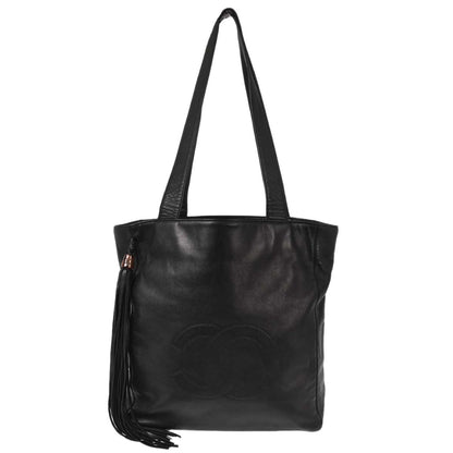 Chanel Black Lambskin Tote Shoulder Bag