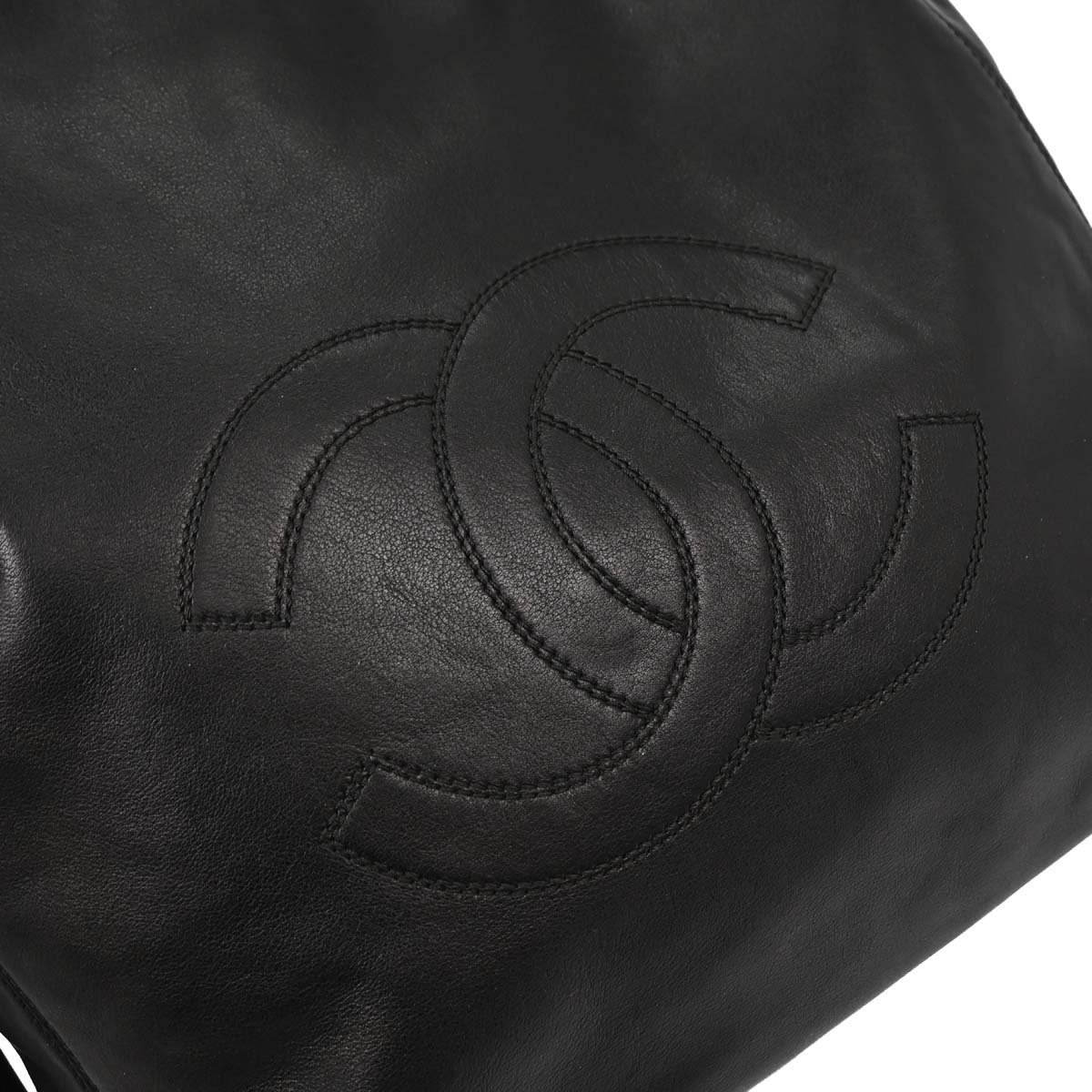 Chanel Black Lambskin Tote Shoulder Bag
