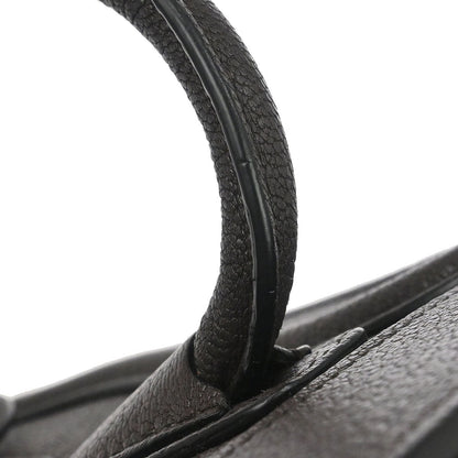 Celine Dark Brown Leather Nano Luggage Shoulder Tote Bag