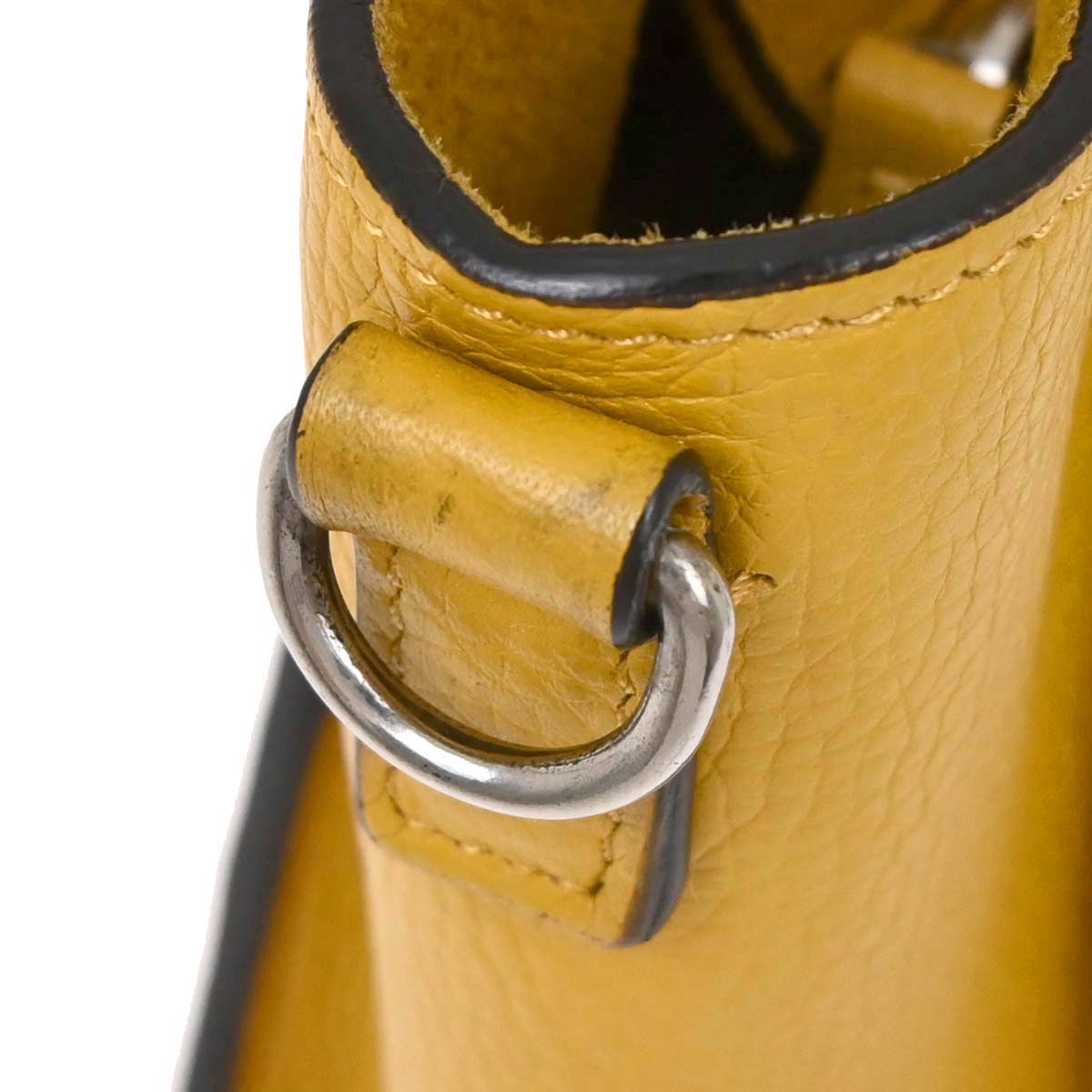 Celine Yellow Leather Nano Luggage Tote Shoulder Bag