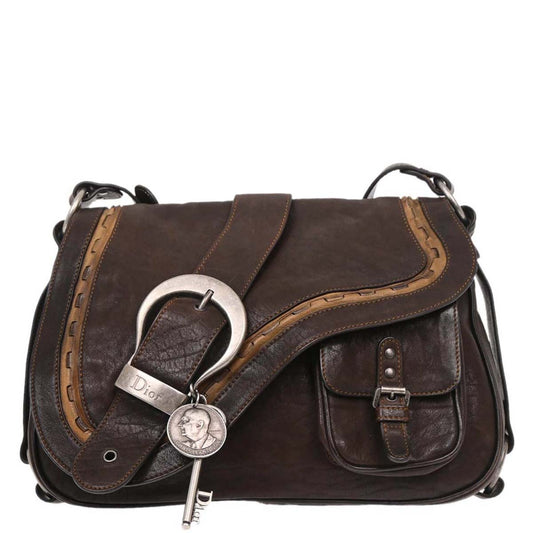 Christian Dior Brown Gaucho Crossbody Bag