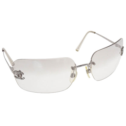 Chanel Sunglasses Eyewear Gray Rhinestone Small Good