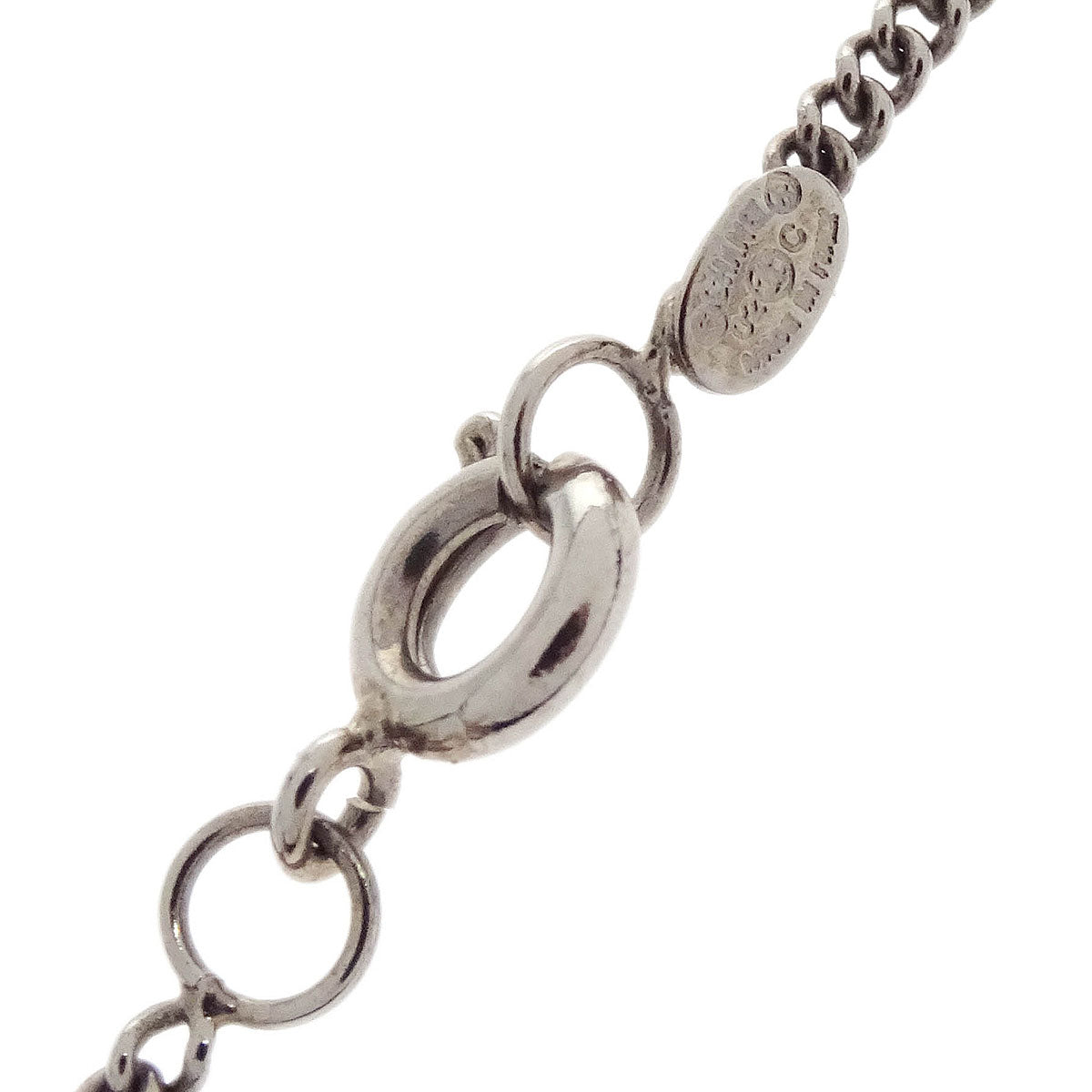 Chanel CC Chain Necklace Silver Pink 02C