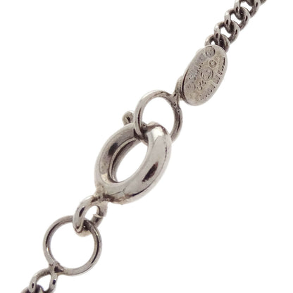 Chanel CC Chain Necklace Silver Pink 02C