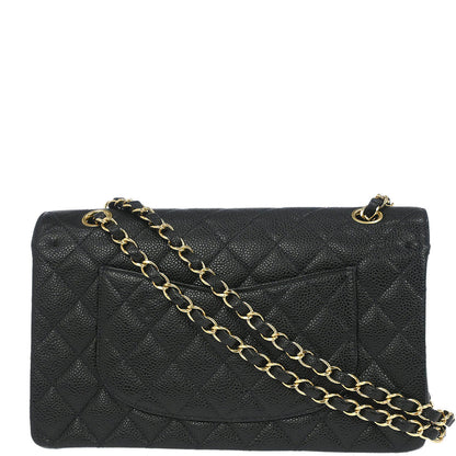 Chanel Black Caviar Skin Medium Classic Double Flap Shoulder Bag