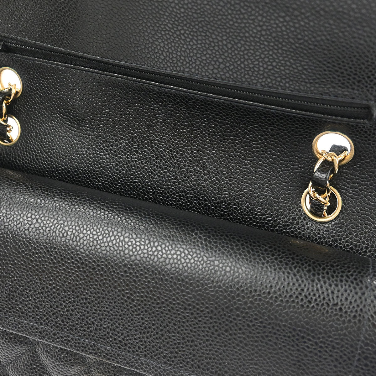 Chanel Black Caviar Skin Medium Classic Double Flap Shoulder Bag