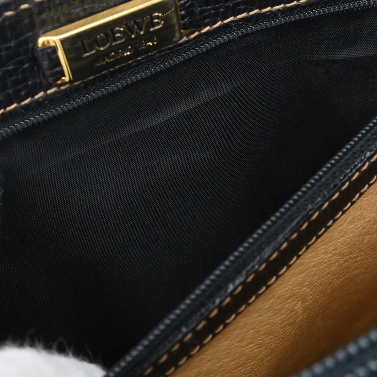 Loewe Black Leather Shoulder Tote Bag