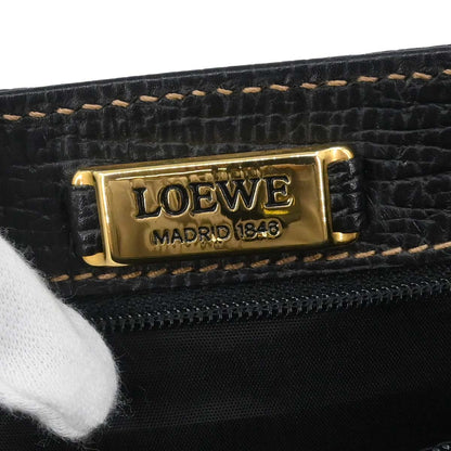 Loewe Black Leather Shoulder Tote Bag