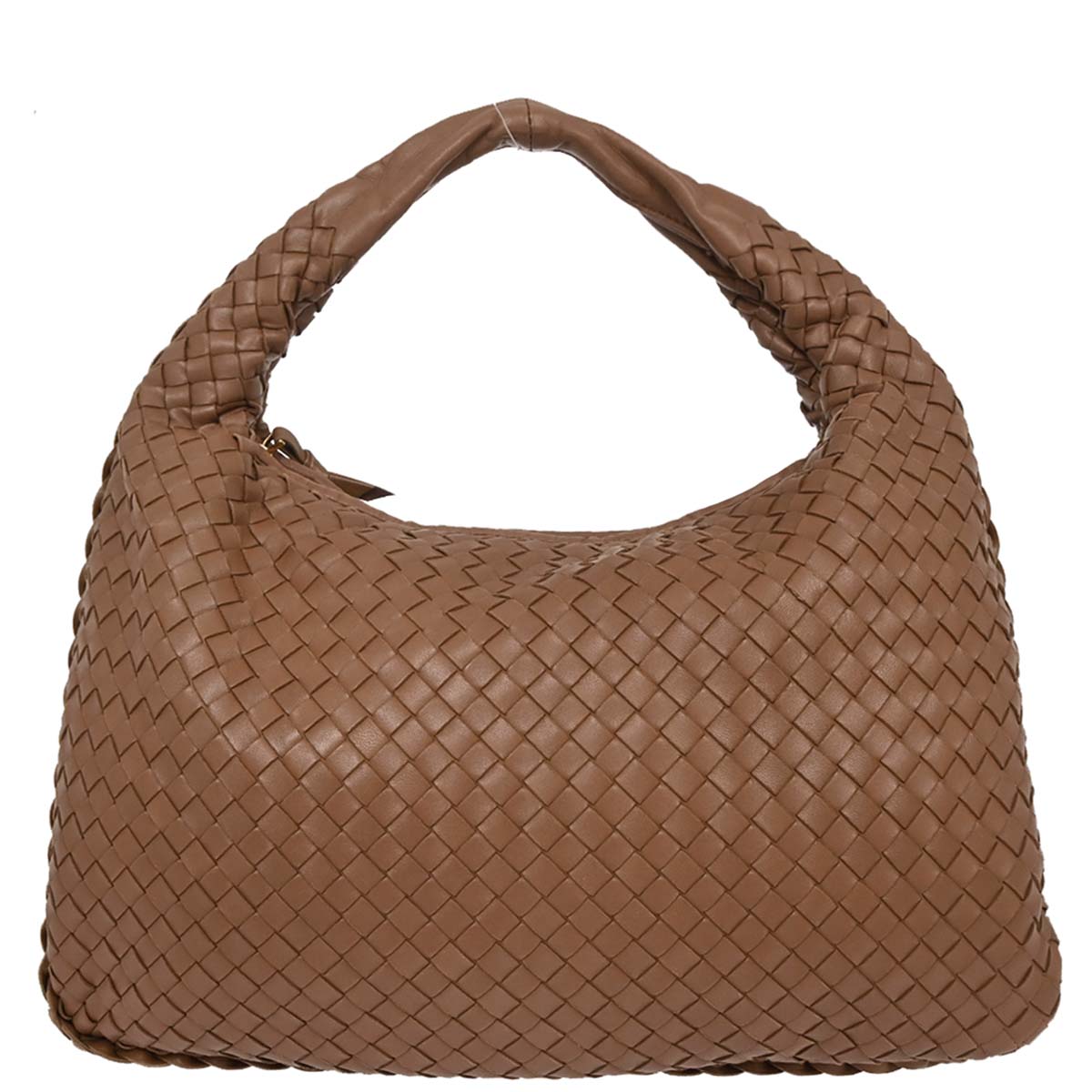Bottega Veneta Brown Lambskin Intrecciato Hobo Handbag