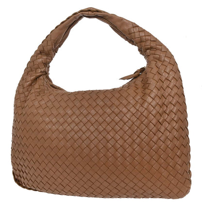 Bottega Veneta Brown Lambskin Intrecciato Hobo Handbag