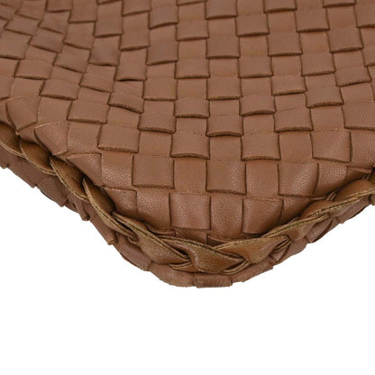 Bottega Veneta Brown Lambskin Intrecciato Hobo Handbag