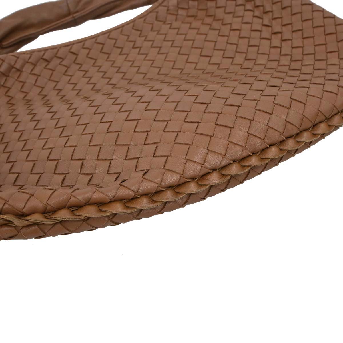 Bottega Veneta Brown Lambskin Intrecciato Hobo Handbag
