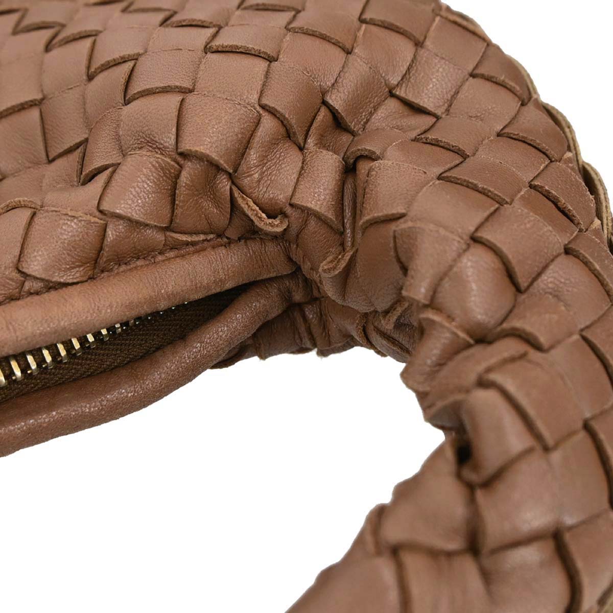 Bottega Veneta Brown Lambskin Intrecciato Hobo Handbag