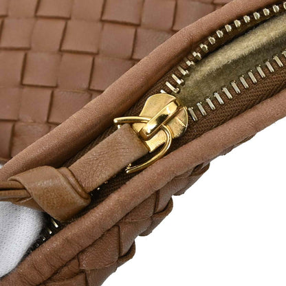 Bottega Veneta Brown Lambskin Intrecciato Hobo Handbag