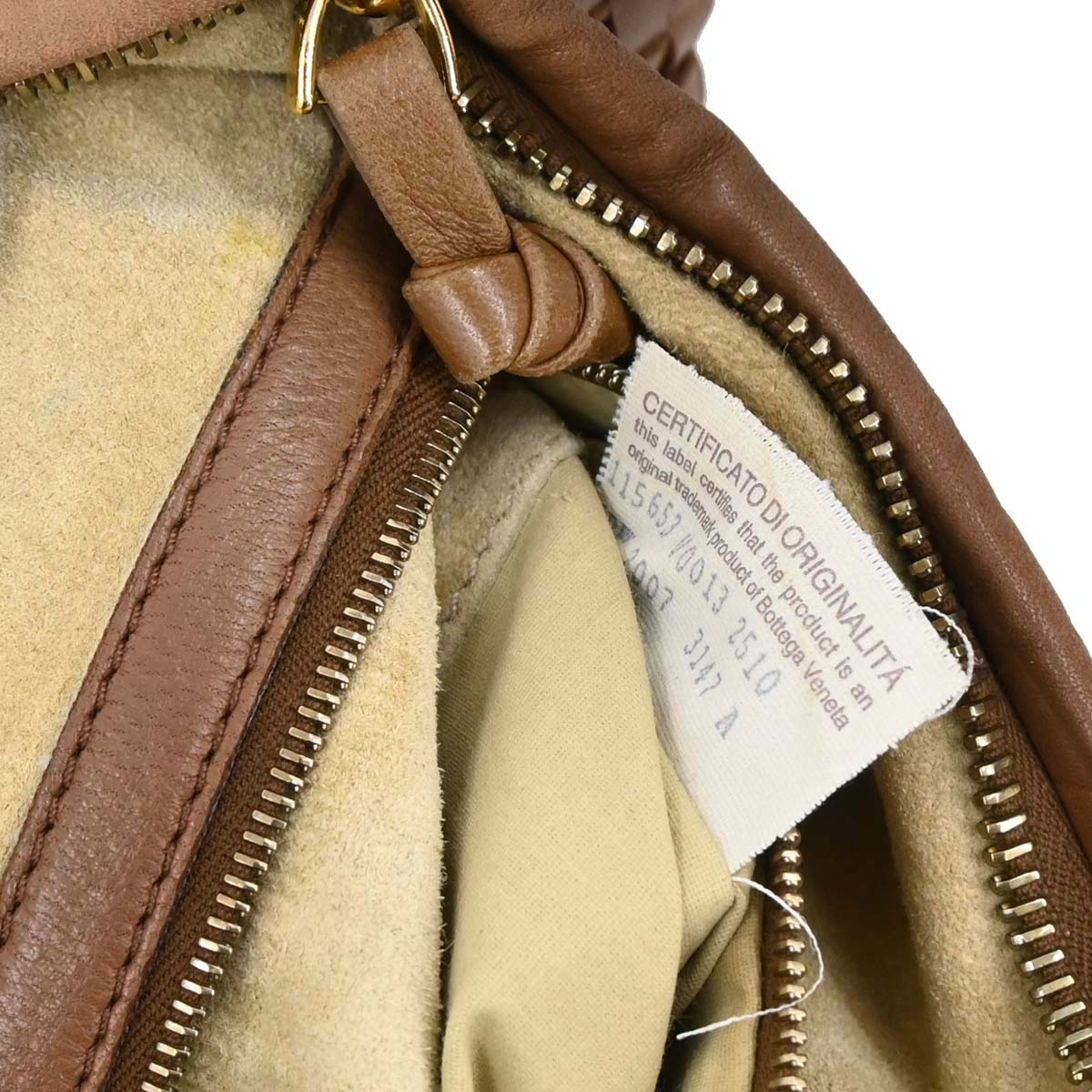 Bottega Veneta Brown Lambskin Intrecciato Hobo Handbag