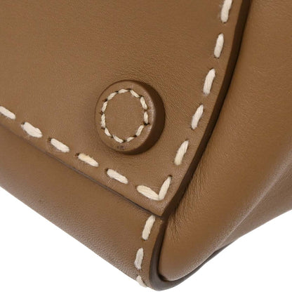 Prada Brown Calfskin Small Twin Pocket City Tote 2way Shoulder Handbag
