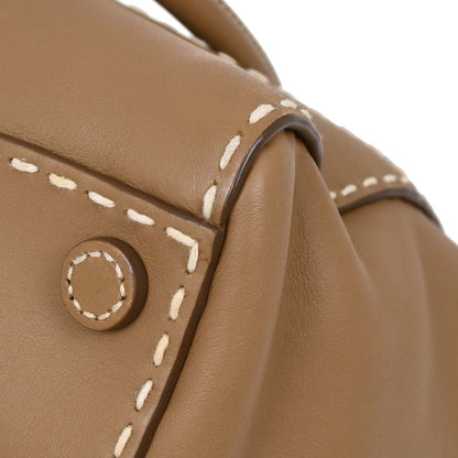 Prada Brown Calfskin Small Twin Pocket City Tote 2way Shoulder Handbag