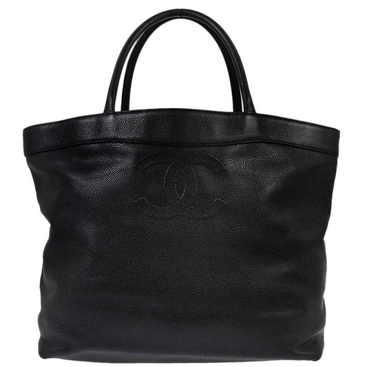 Chanel Black Caviar Skin Tote Handbag