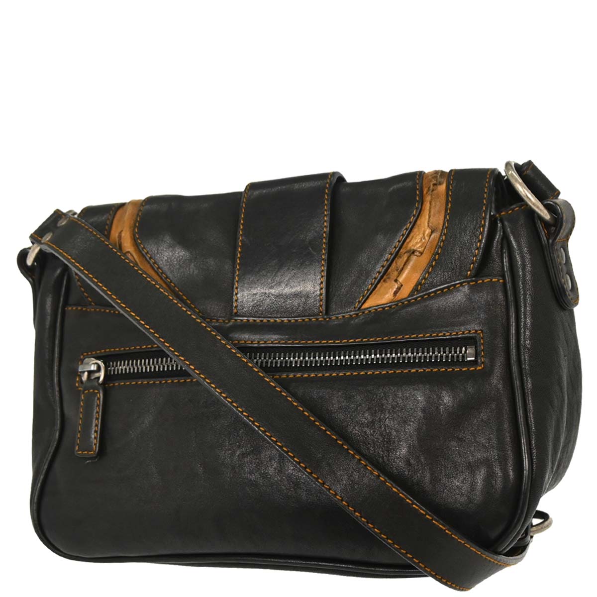 Christian Dior Black Gaucho Shoulder Bag