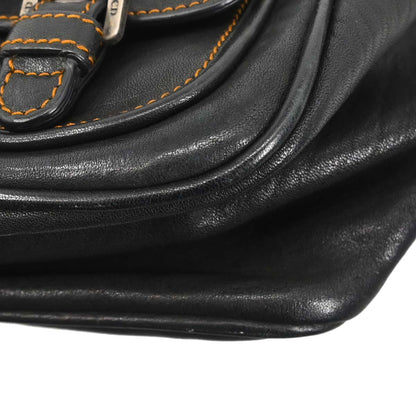 Christian Dior Black Gaucho Shoulder Bag