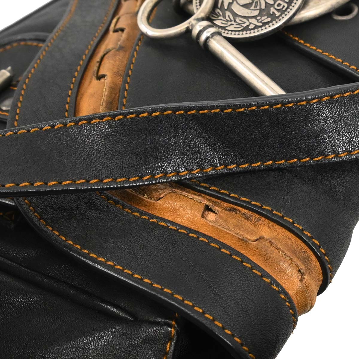Christian Dior Black Gaucho Shoulder Bag