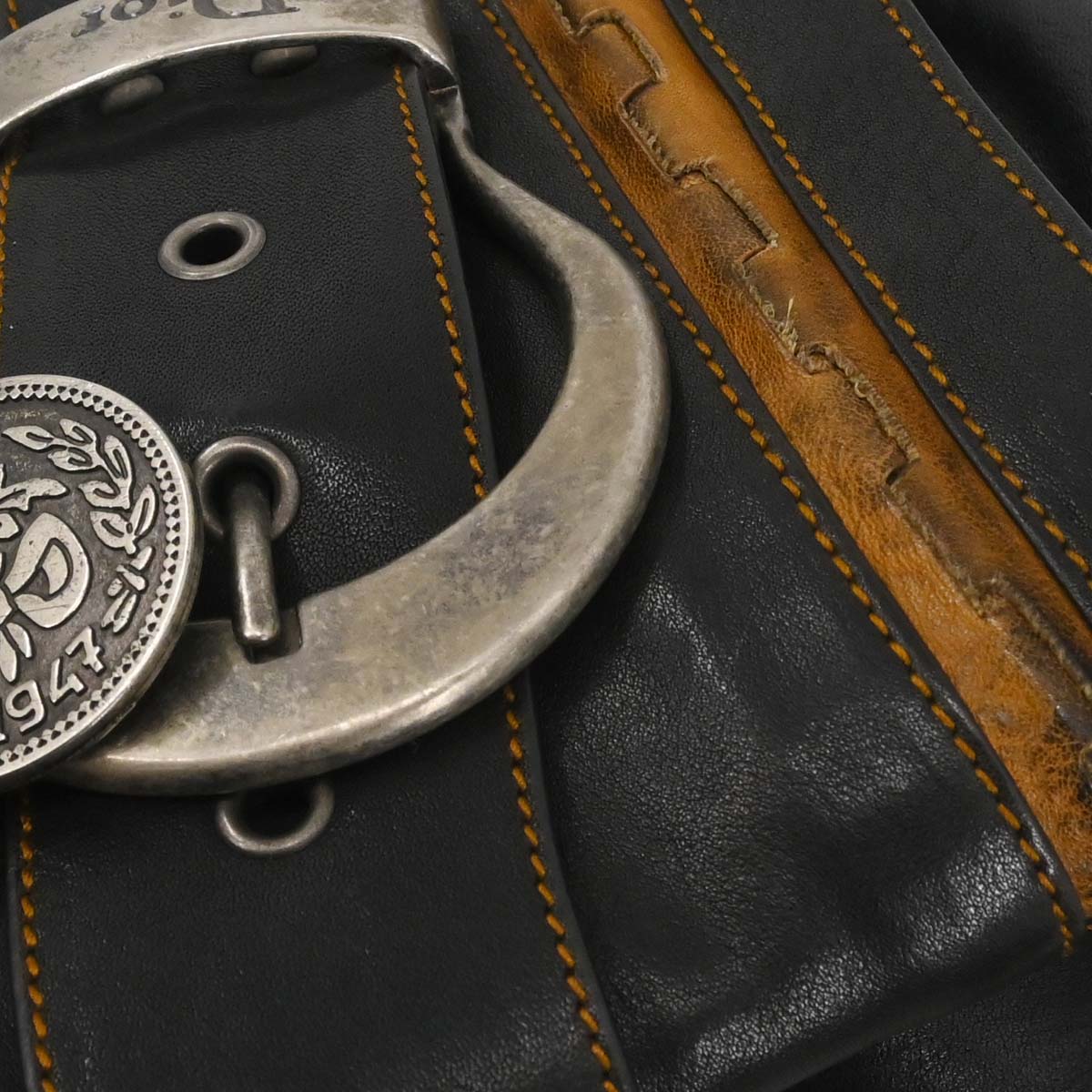 Christian Dior Black Gaucho Shoulder Bag