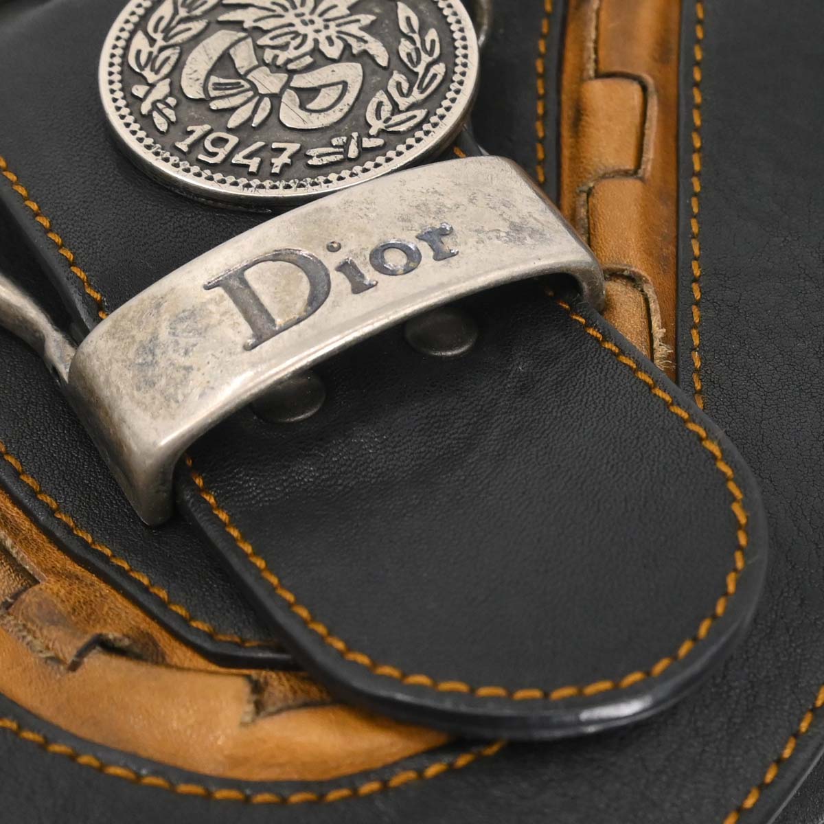 Christian Dior Black Gaucho Shoulder Bag